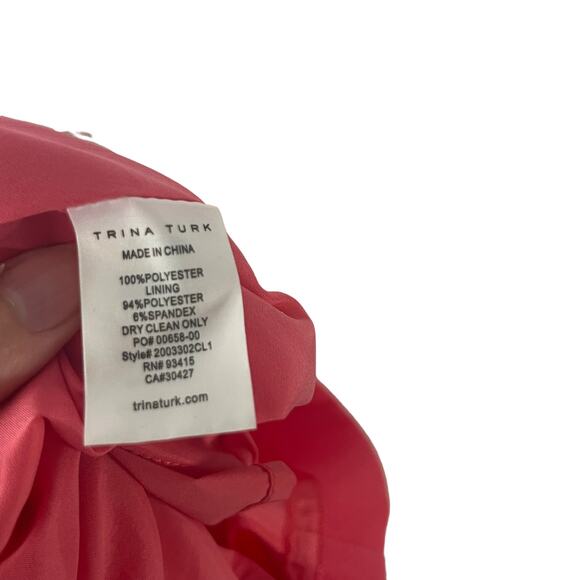 Trina Turk Women's Size XS 2 Tropical Tie Back Pink Dress Above Knee - Picture 10 of 12